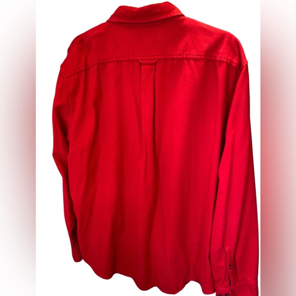 Lands End Long Sleeve Red Men's Traditional Fit Flagship Flannel Shirt Size XL - Picture 6 of 7